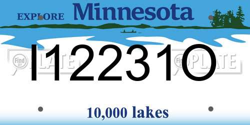 I12231O Minnesota License Plate