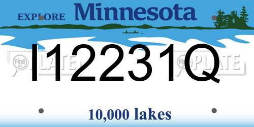 I12231Q Minnesota License Plate