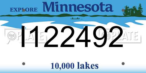 I122492 Minnesota License Plate