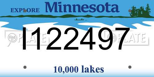 I122497 Minnesota License Plate