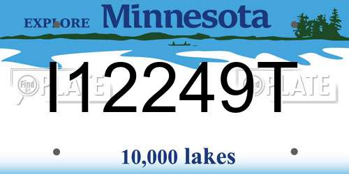 I12249T Minnesota License Plate
