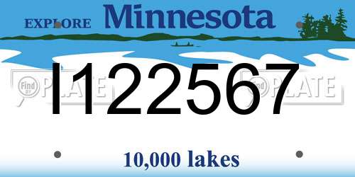 I122567 Minnesota License Plate