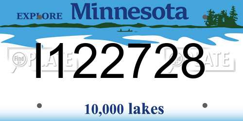 I122728 Minnesota License Plate