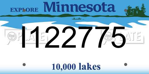 I122775 Minnesota License Plate