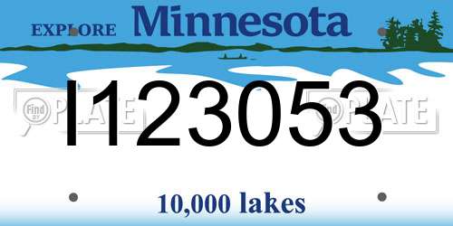 I123053 Minnesota License Plate