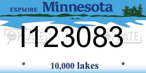 I123083 Minnesota License Plate