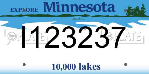 I123237 Minnesota License Plate