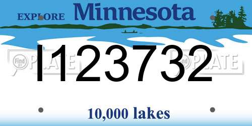 I123732 Minnesota License Plate