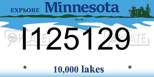 I125129 Minnesota License Plate