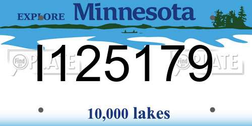 I125179 Minnesota License Plate