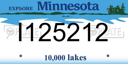 I125212 Minnesota License Plate