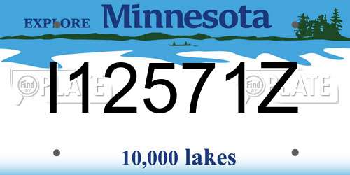 I12571Z Minnesota License Plate