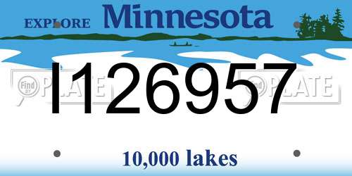 I126957 Minnesota License Plate