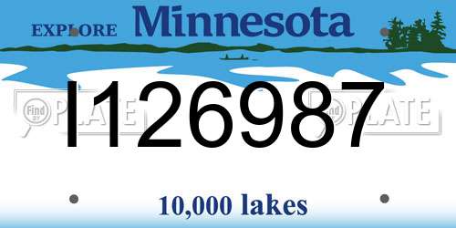 I126987 Minnesota License Plate