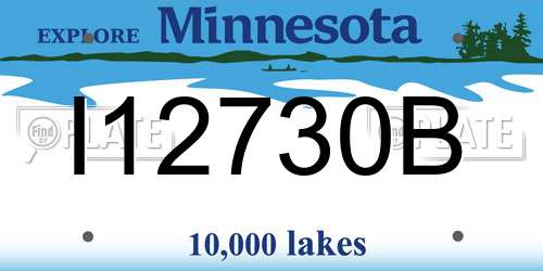 I12730B Minnesota License Plate