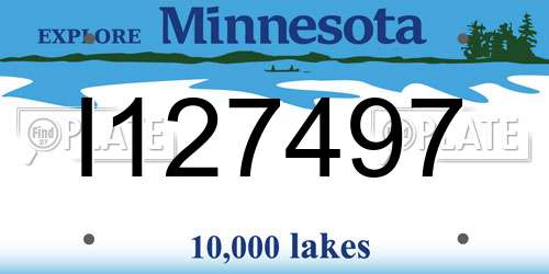I127497 Minnesota License Plate