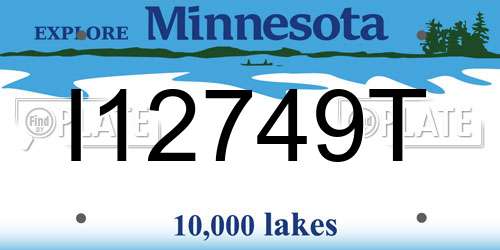 I12749T Minnesota License Plate