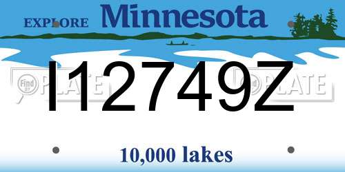 I12749Z Minnesota License Plate