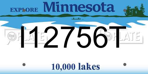 I12756T Minnesota License Plate