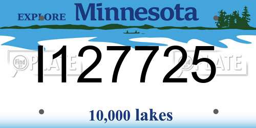I127725 Minnesota License Plate