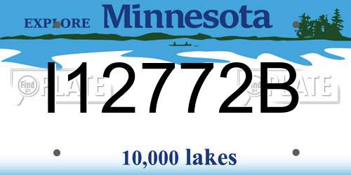I12772B Minnesota License Plate