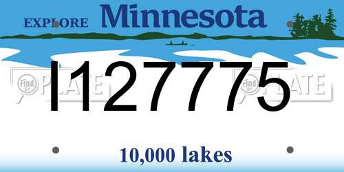 I127775 Minnesota License Plate