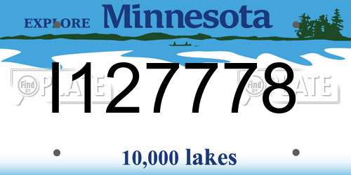 I127778 Minnesota License Plate