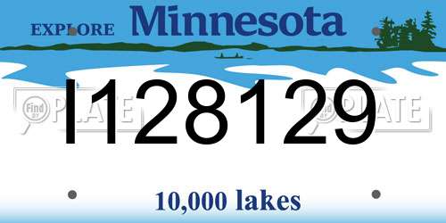 I128129 Minnesota License Plate