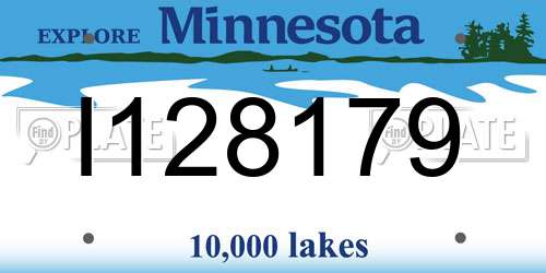 I128179 Minnesota License Plate
