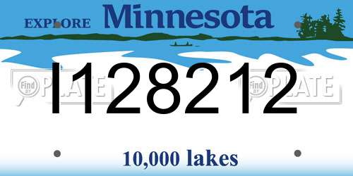I128212 Minnesota License Plate
