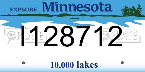 I128712 Minnesota License Plate