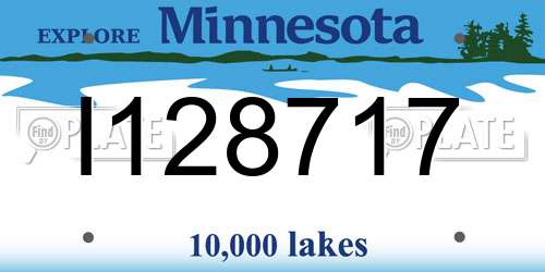I128717 Minnesota License Plate