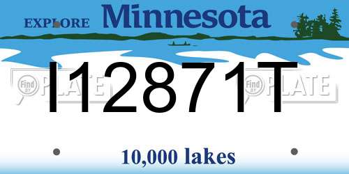 I12871T Minnesota License Plate