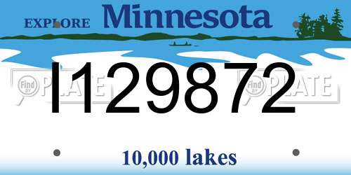 I129872 Minnesota License Plate