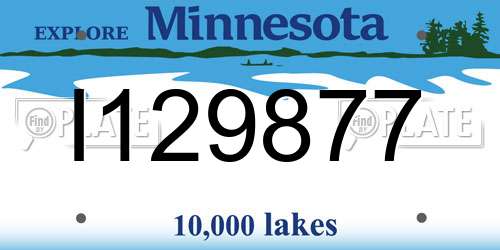 I129877 Minnesota License Plate