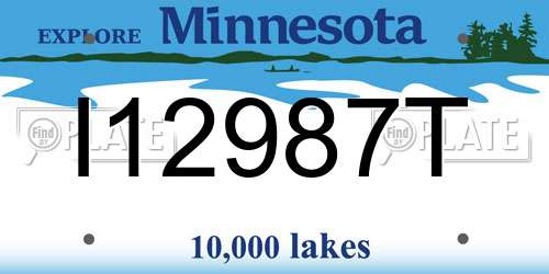 I12987T Minnesota License Plate