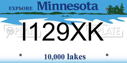 I129XK Minnesota License Plate