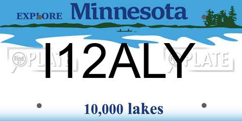 I12ALY Minnesota License Plate
