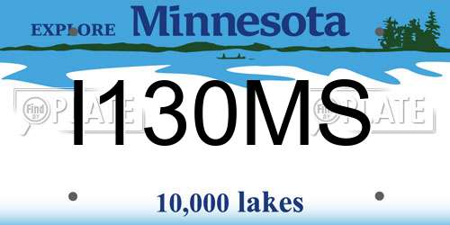 I130MS Minnesota License Plate