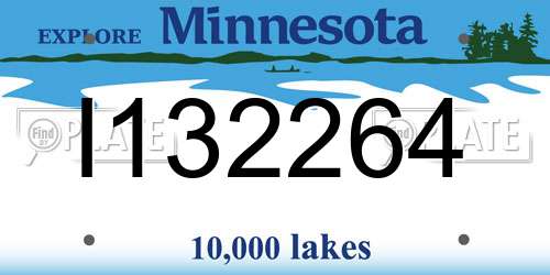 I132264 Minnesota License Plate