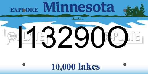 I13290O Minnesota License Plate
