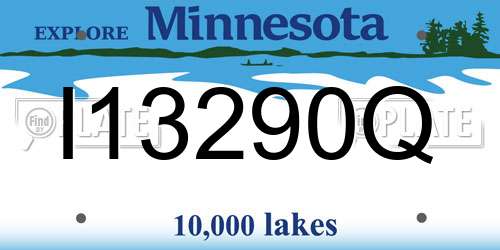 I13290Q Minnesota License Plate