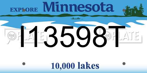 I13598T Minnesota License Plate