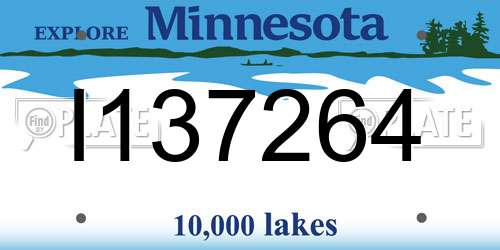 I137264 Minnesota License Plate