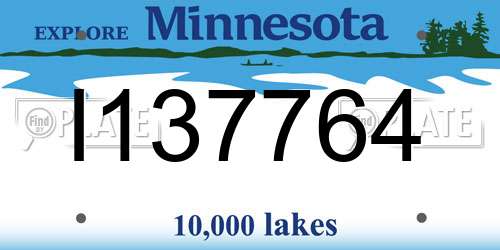 I137764 Minnesota License Plate