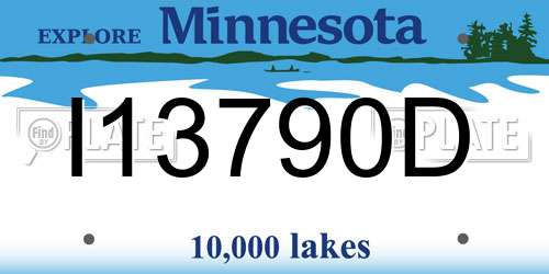 I13790D Minnesota License Plate