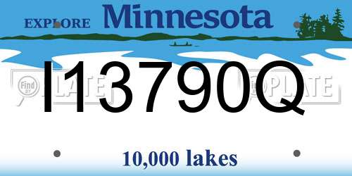 I13790Q Minnesota License Plate