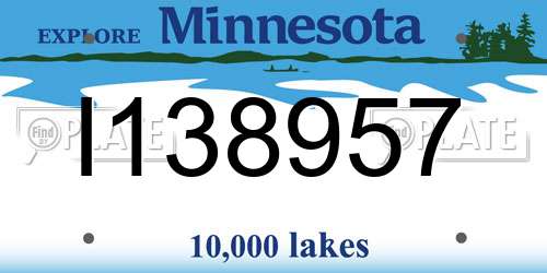 I138957 Minnesota License Plate