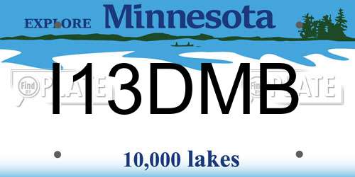 I13DMB Minnesota License Plate