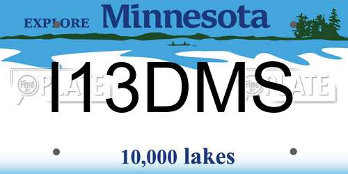 I13DMS Minnesota License Plate
